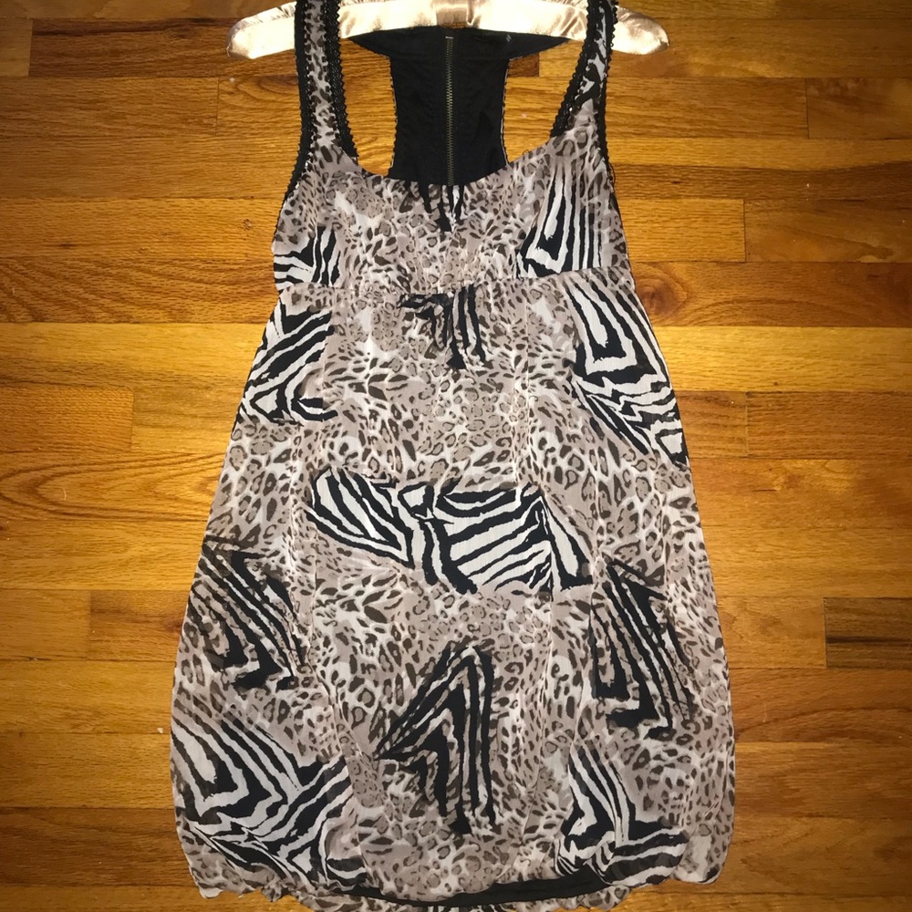 Guess Leopard Zebra Print Cocktail Dress
